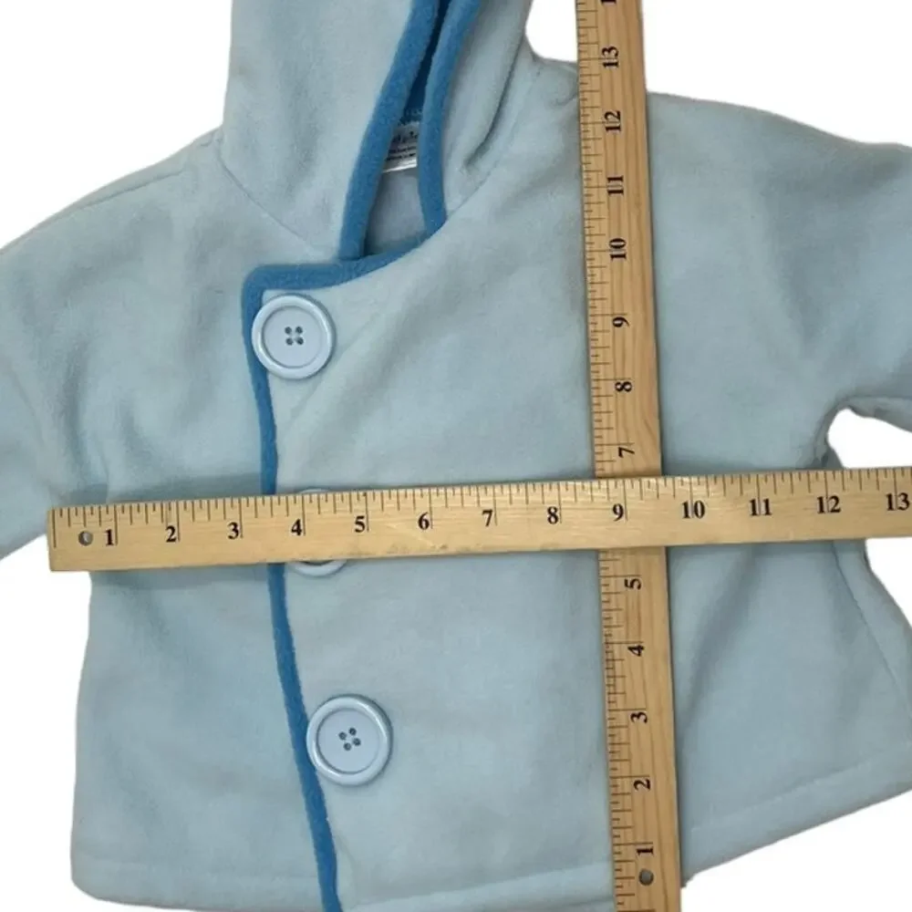 MUDPIE Baby Blue Velcro Fleece Jacket SZ 0-6 Months